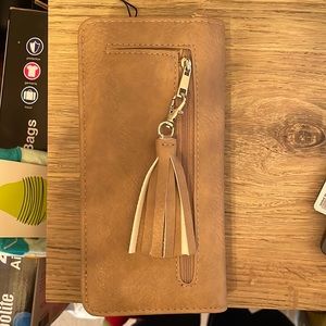 Taupe Wallet with strap